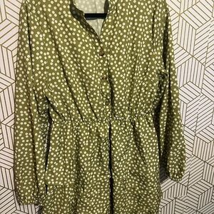Polka Dot Tiered Ruffle Dress – Size L